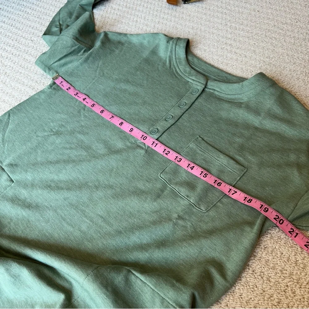Cuddl Duds Comfort Code Green Long Sleeve Lounge Dress - Picture 10 of 10